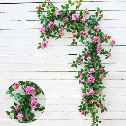 Bulk 2 Pcs Blooming Rose Hanging Flower Garland for Outdoor Wedding Arches Wholesale