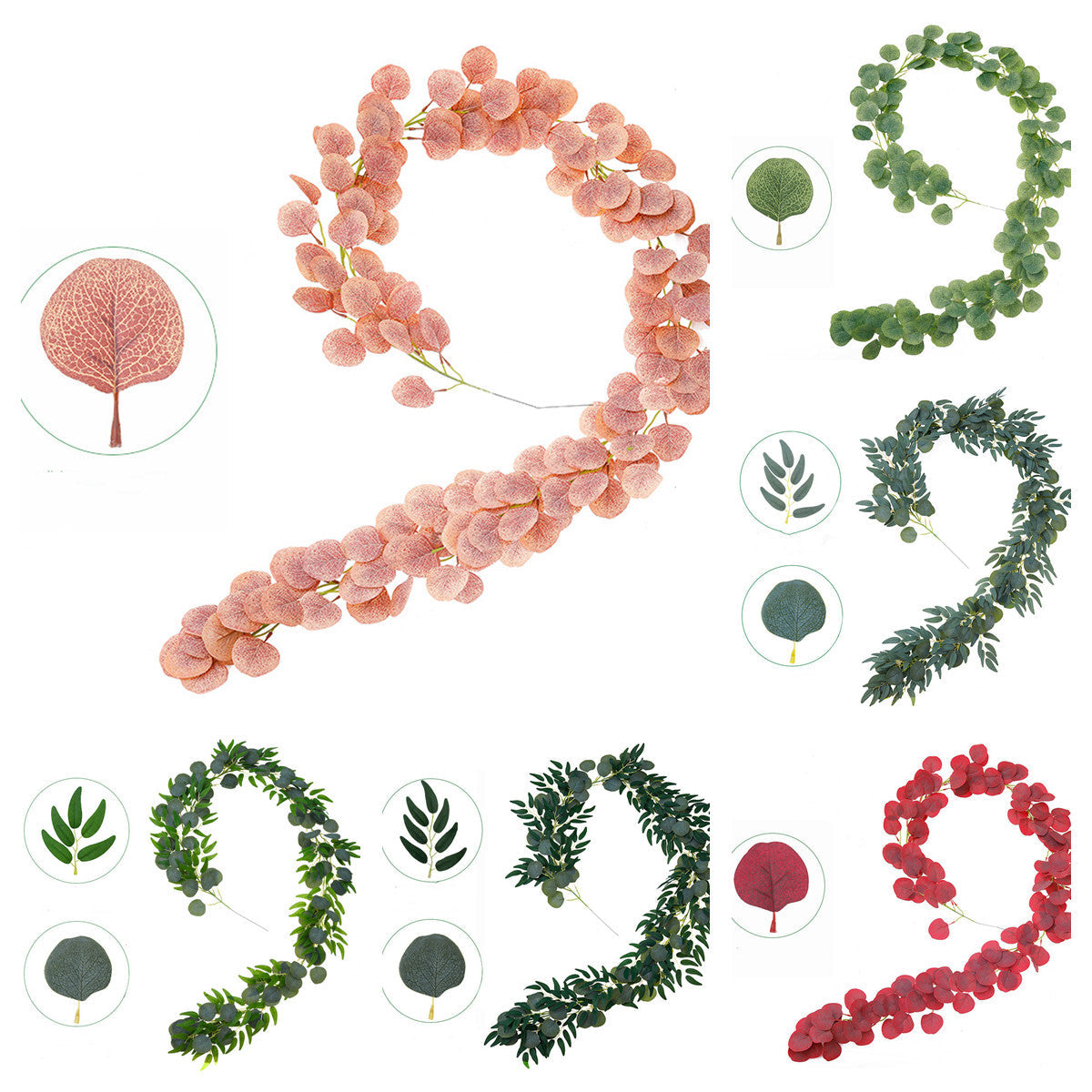 Bulk 6.5FT Artificial Eucalyptus Garland Greenery Hanging Vines for Wedding Table Runner Backdrop Party Centerpiece Wholesale
