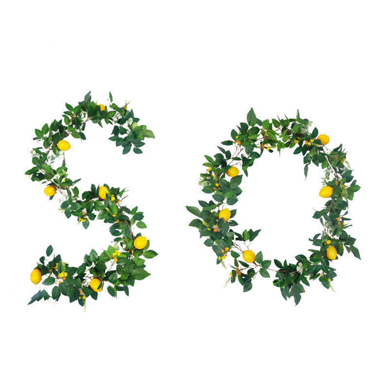 Commercial Venue Artificial Lemon Leaf Garland, 70.9" L, Citrus-Themed Greenery Vine