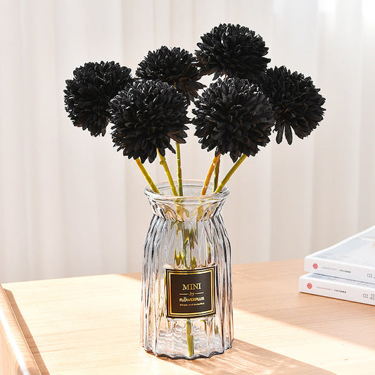 Bulk November Birth Flower 12Pcs Chrysanthemum Ball Bouquet Black Flowers Halloween Floral Arrangements Wholesale