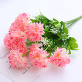 Bulk November Birth Flower Artificial Mum Bush Chrysanthemum Floral for Wedding Home Decor Wholesale
