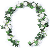 Bulk 7.9FT Artificial Eucalyptus Garland with Flowers Handcrafted Wedding Centerpieces Wholesale