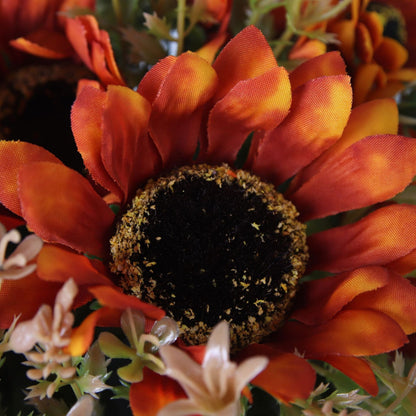 Bulk 13" Small Sunflower Artificial Flowers Bush Yellow Faux Sunflower Arrangement Wholesale