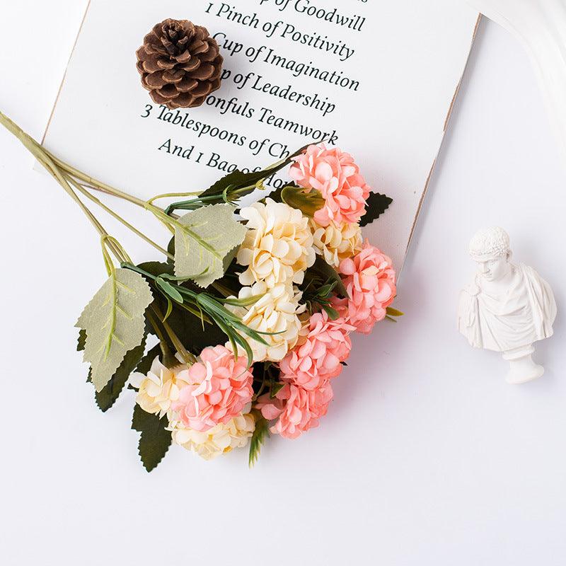 1 Bush 12 Inch Artificial Mini Hydrangea Bulk Bouquet - Artificialmerch