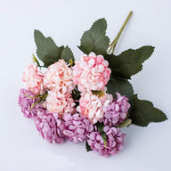 1 Bush 12 Inch Artificial Mini Hydrangea Bulk Bouquet - Artificialmerch