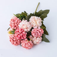 1 Bush 12 Inch Artificial Mini Hydrangea Bulk Bouquet - Artificialmerch