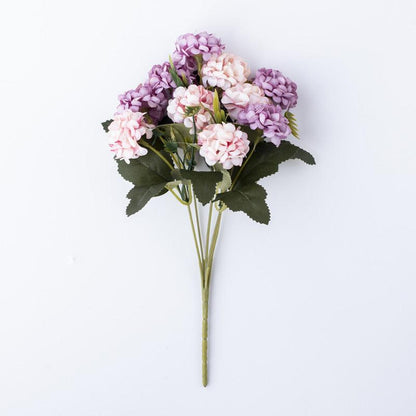 1 Bush 12 Inch Artificial Mini Hydrangea Bulk Bouquet - Artificialmerch