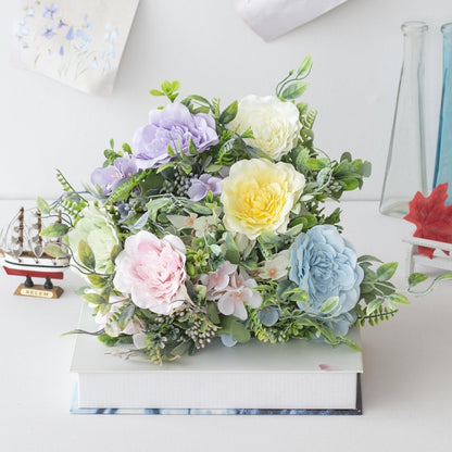 1 Bush 10 Inch Artificial Flowers Peony with Buds Bouquet - Artificialmerch