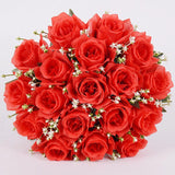 1 Bush 14 Inch Artificial Flowers Roses Bouquet - Artificialmerch