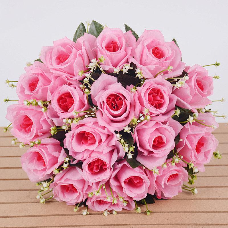 1 Bush 14 Inch Artificial Flowers Roses Bouquet - Artificialmerch