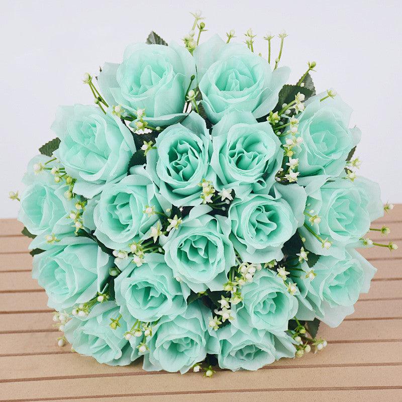 1 Bush 14 Inch Artificial Flowers Roses Bouquet - Artificialmerch