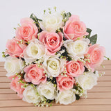 1 Bush 14 Inch Artificial Flowers Roses Bouquet - Artificialmerch