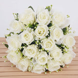 1 Bush 14 Inch Artificial Flowers Roses Bouquet - Artificialmerch