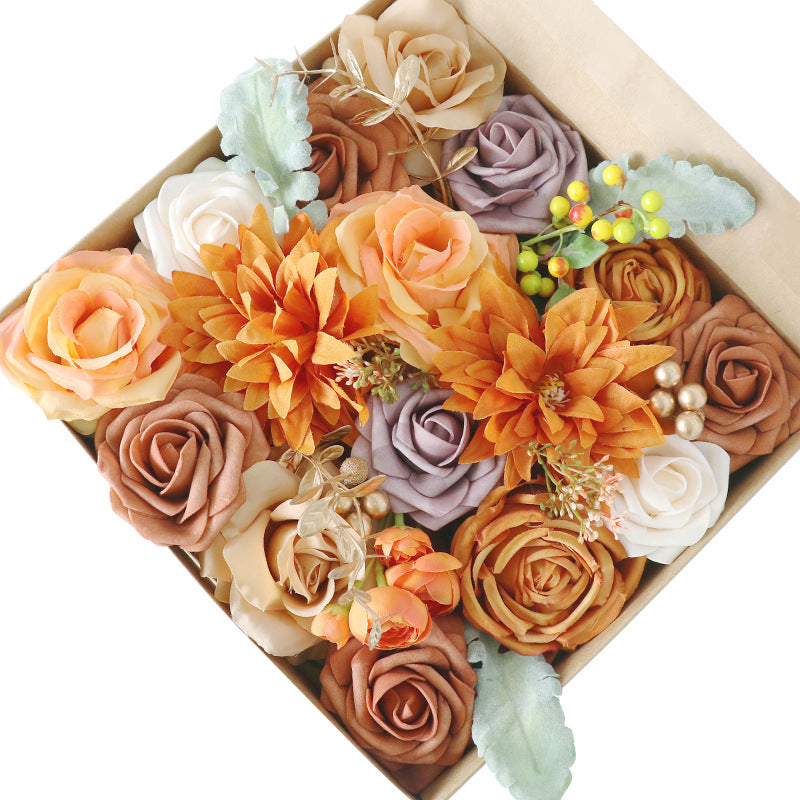 Bulk Artificial Flowers Orange Faux Flowers for Wedding Crafts Wholesale
