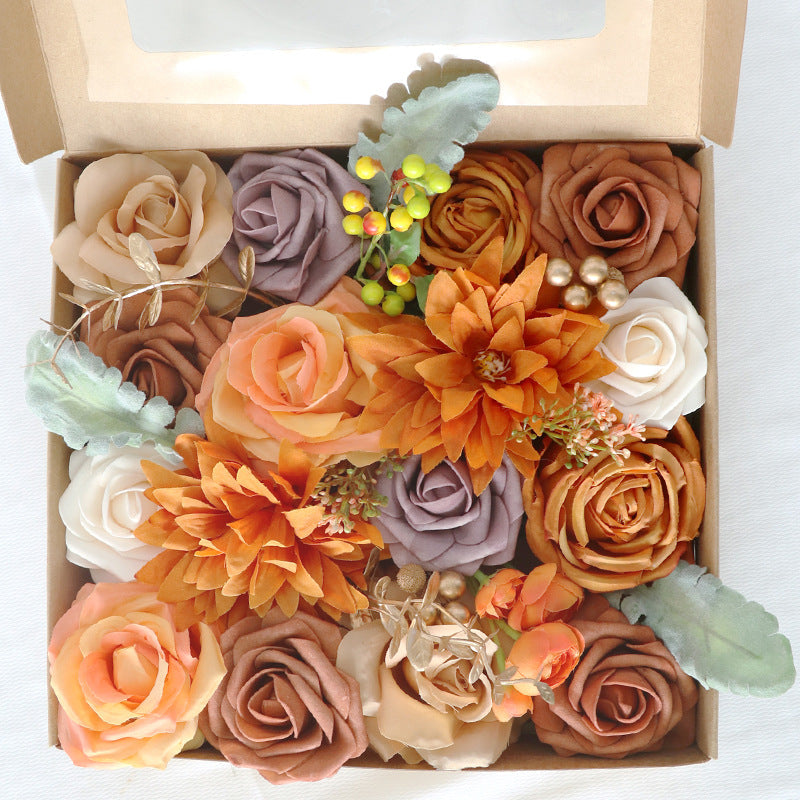Bulk Artificial Flowers Orange Faux Flowers for Wedding Crafts Wholesale