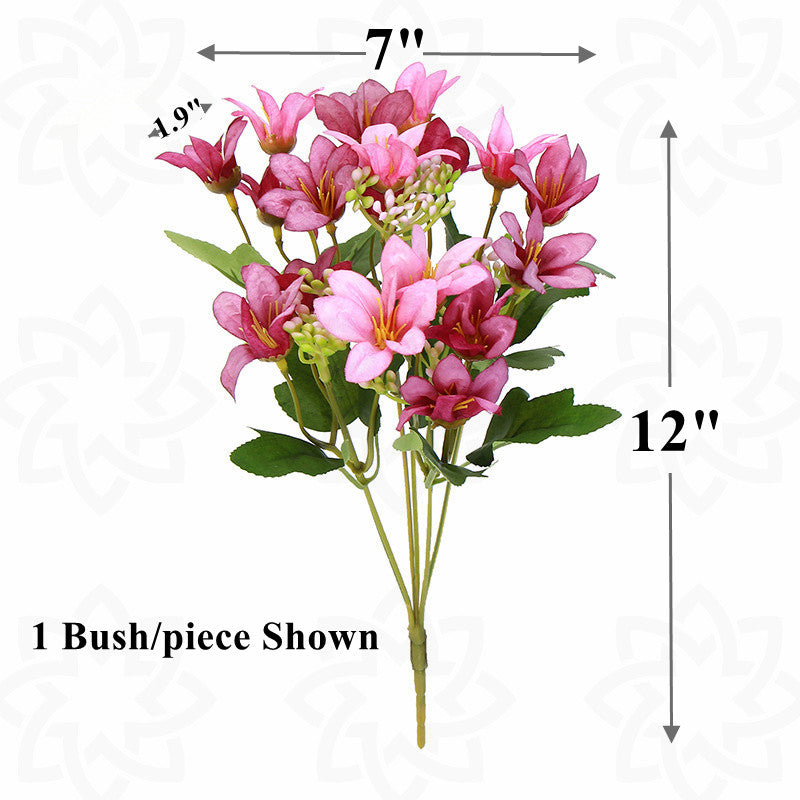 Bulk 12" Artificial Silk Flowers Lily Bush Floral Arrangements Decor Wholesale