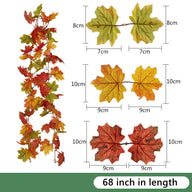 Bulk Clearance Artificial Maple Leaf Vine Autumn Leaves Garland Hanging Plant Wholesale