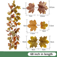 Bulk Clearance Artificial Maple Leaf Vine Autumn Leaves Garland Hanging Plant Wholesale