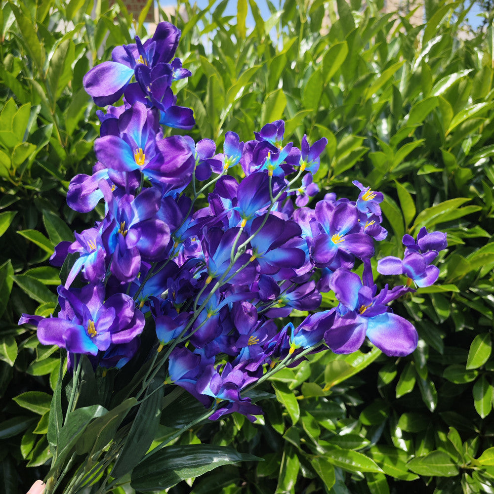 Bulk 27" Purple Blue Violet Orchid Artificial Flowers Arrangement Wholesale