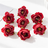 Bulk 7 Pcs 2" Tiny Rose Heads for DIY Crafts Artificial Flowers Wholesale