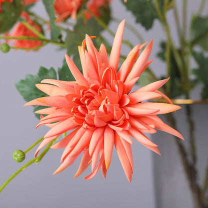 Bulk 28" Artificial Straw Mum Flower Spray Fall Country Copper Chrysanthemum Grandiflorum Stem Wholesale