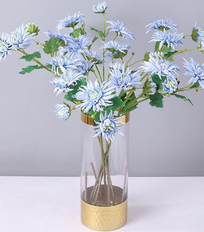 Bulk 28" Artificial Straw Mum Flower Spray Fall Country Copper Chrysanthemum Grandiflorum Stem Wholesale