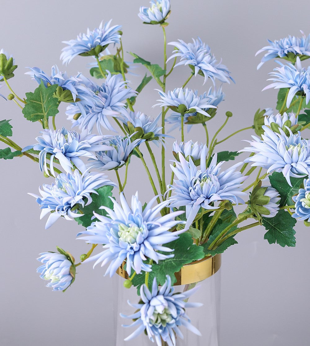 Bulk 28" Artificial Straw Mum Flower Spray Fall Country Copper Chrysanthemum Grandiflorum Stem Wholesale