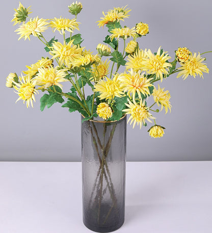 Bulk 28" Artificial Straw Mum Flower Spray Fall Country Copper Chrysanthemum Grandiflorum Stem Wholesale