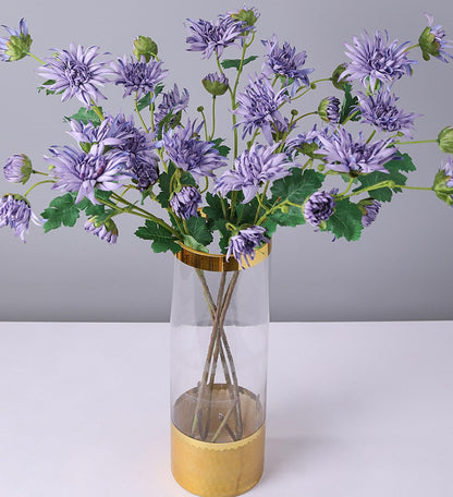 Bulk 28" Artificial Straw Mum Flower Spray Fall Country Copper Chrysanthemum Grandiflorum Stem Wholesale