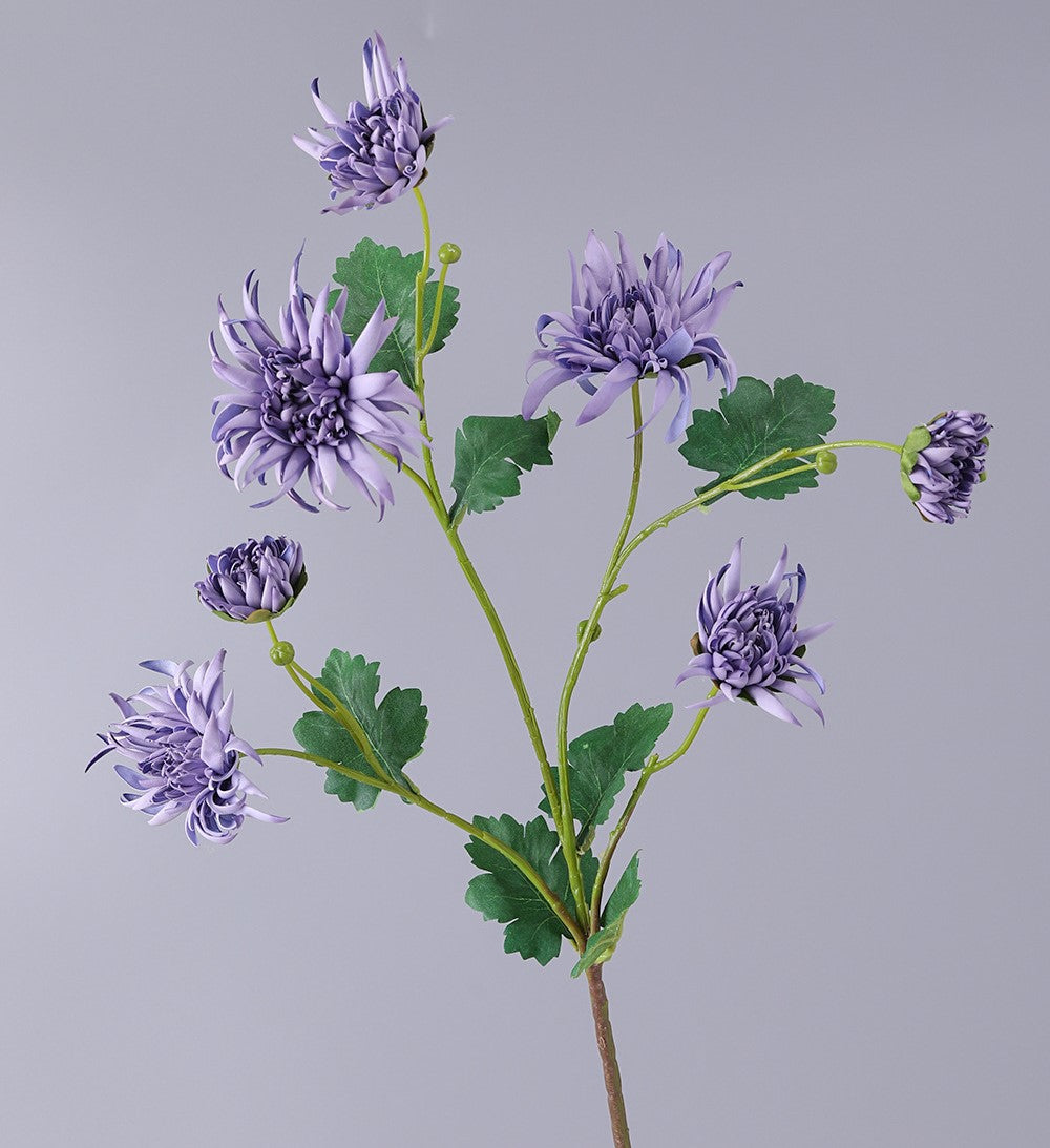 Bulk 28" Artificial Straw Mum Flower Spray Fall Country Copper Chrysanthemum Grandiflorum Stem Wholesale