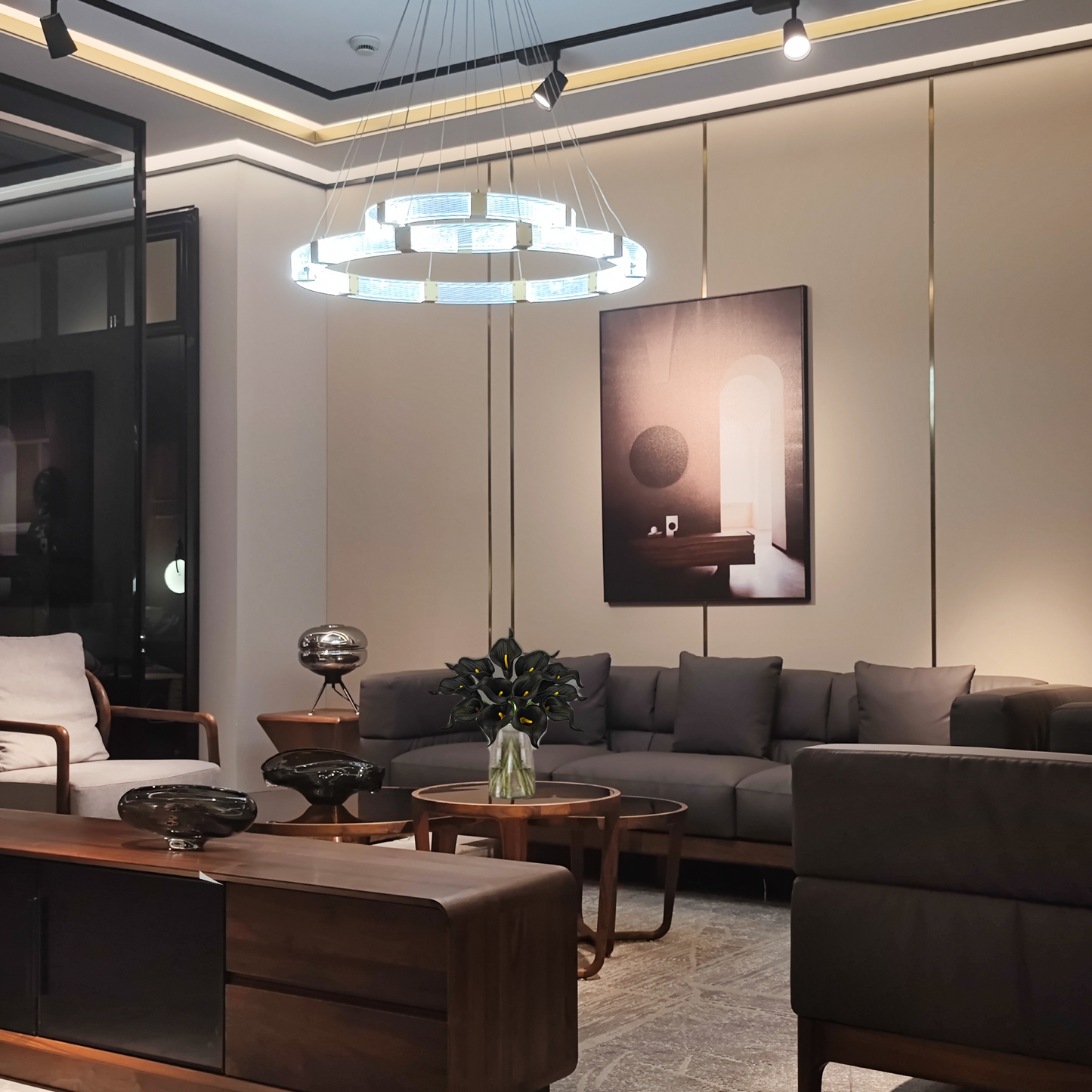 Bulk 20Pcs Calla Lily Flowers Bouquet Real Touch Black Halloween Flowers Table Centerpieces Wholesale