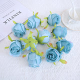 Bulk 10Pcs Rose Bud Flower Heads Silk Flowers for DIY Wedding Bouquets Centerpieces Baby Shower Party Decorations Wholesale