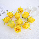 Bulk 10Pcs Rose Bud Flower Heads Silk Flowers for DIY Wedding Bouquets Centerpieces Baby Shower Party Decorations Wholesale