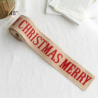 Bulk 5 Yards Linen Christmas Ribbon for Gift Wrapping Crafts DIY Xmas Decorations Wholesale