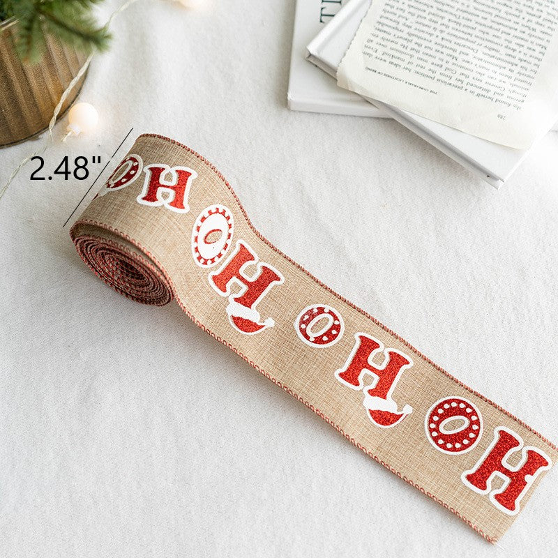 Bulk 5 Yards Linen Christmas Ribbon for Gift Wrapping Crafts DIY Xmas Decorations Wholesale