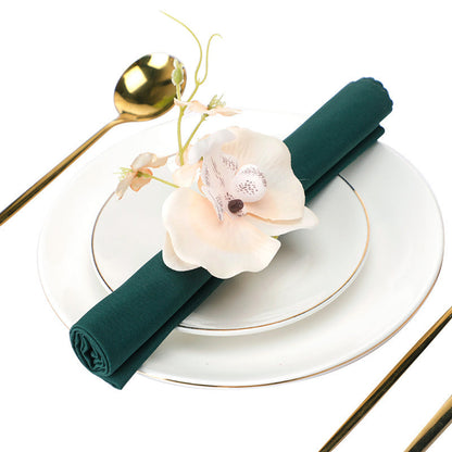 Bulk Artificial Orchid Silk Flowers Napkin Rings Wholesale