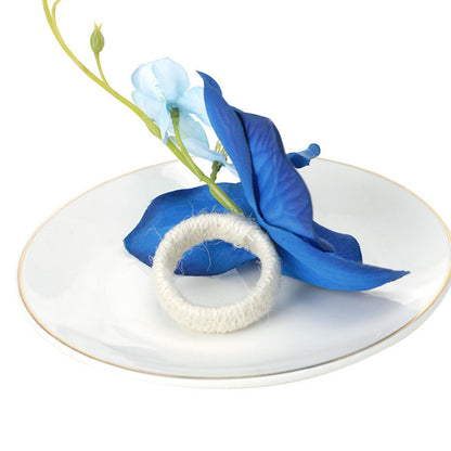 Bulk Artificial Orchid Silk Flowers Napkin Rings Wholesale