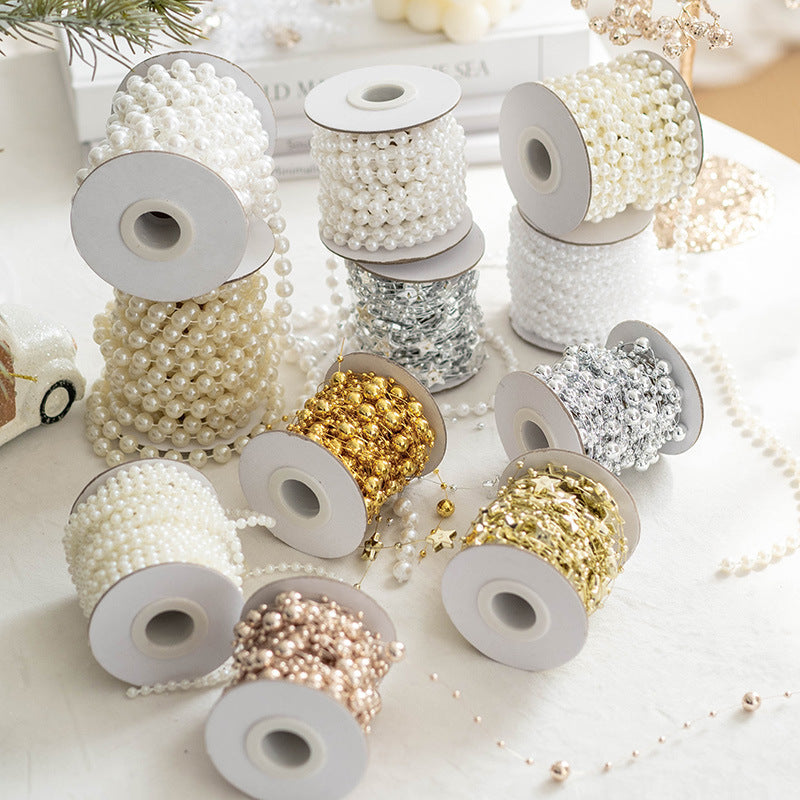 Bulk Artificial Pearls Star Christmas Tree Beads Garland String Chains for DIY Christmas Wedding Gifts Decoration Wholesale