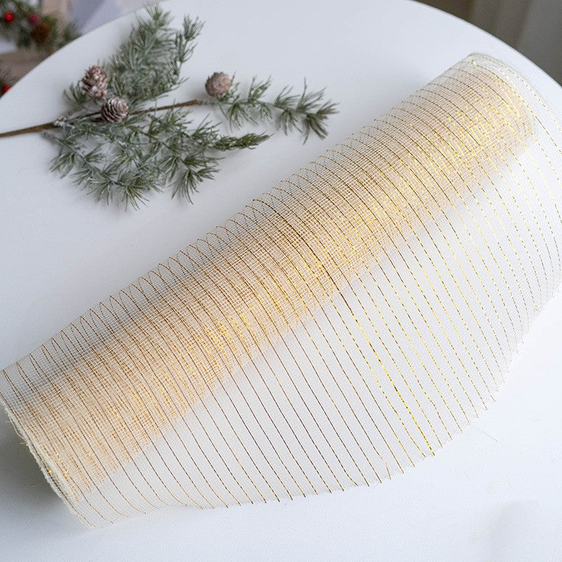 Bulk Christmas Snowflake Ribbon Mesh Ribbon DIY Bows Christmas Tree Decoration Wholesale