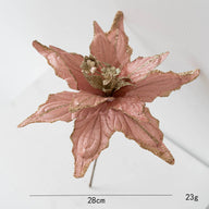 Bulk 11"  Large Christmas 1970S Glitter Poinsettia Artificial Flowers for Christmas Tree New Year Ornaments Wholesale