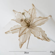 Bulk 11"  Large Christmas 1970S Glitter Poinsettia Artificial Flowers for Christmas Tree New Year Ornaments Wholesale