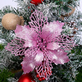 Bulk Pack of 50 Pcs Poinsettias Artificial Christmas Flowers Tree Decoration Wholesale