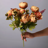 Bulk 18" Luxury Peony Bush Vintage Artificial Peony Floral Arrangements 16 Colors Wholesale