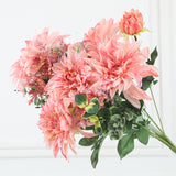 Bulk 19" Dahlia Bush Mixed Bouquet Silk Fall Artificial Flowers Arrangements Wholesale