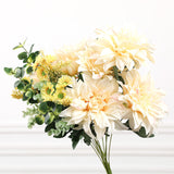 Bulk 19" Dahlia Bush Mixed Bouquet Silk Fall Artificial Flowers Arrangements Wholesale