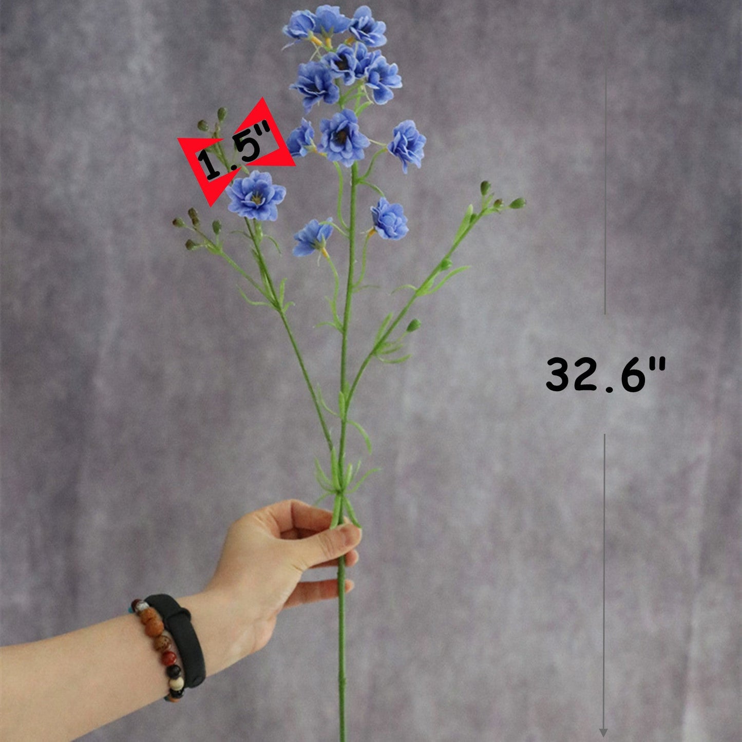 Bulk 32" Delphinium Stems Spray Silk Flowers Centerpieces for Indoor Wedding Home Office Decoration Wholesale