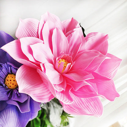 Bulk Extra Size Lotus Foam Artificial Flower Heads Photo Mall Prop Wholesale