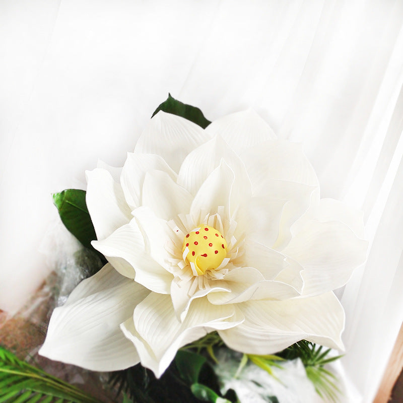 Bulk Extra Size Lotus Foam Artificial Flower Heads Photo Mall Prop Wholesale
