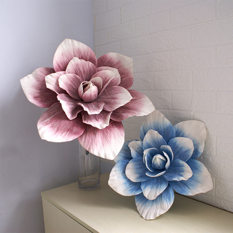 Bulk Extra Size Artificial Magnolia Foam Flower Head Photo Mall Prop Wholesale