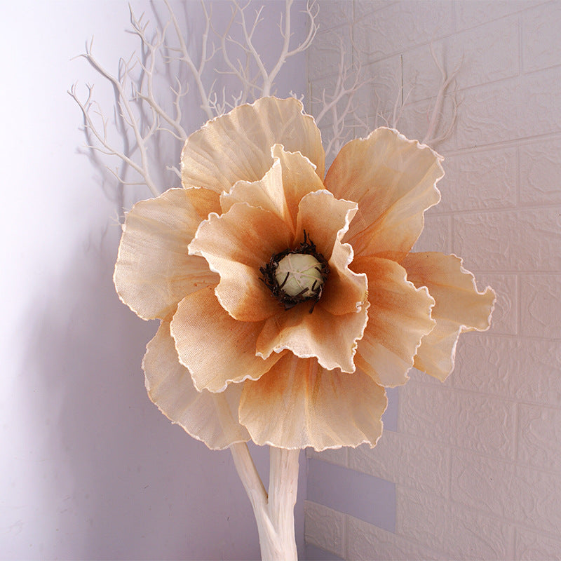 Bulk Extra Size Poppy Yarns Artificial Flower Head Photo Mall Prop Wholesale
